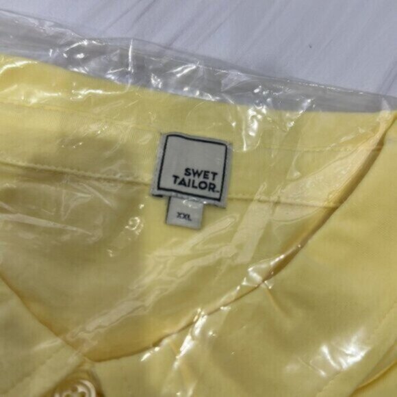 NWT Swet Tailor Men's Light Yellow All In Polo Swet Polo Size XXL - Picture 4 of 9